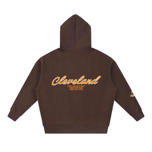 Cleveland Oversized Fleece Boxy Zip Up Hoodie