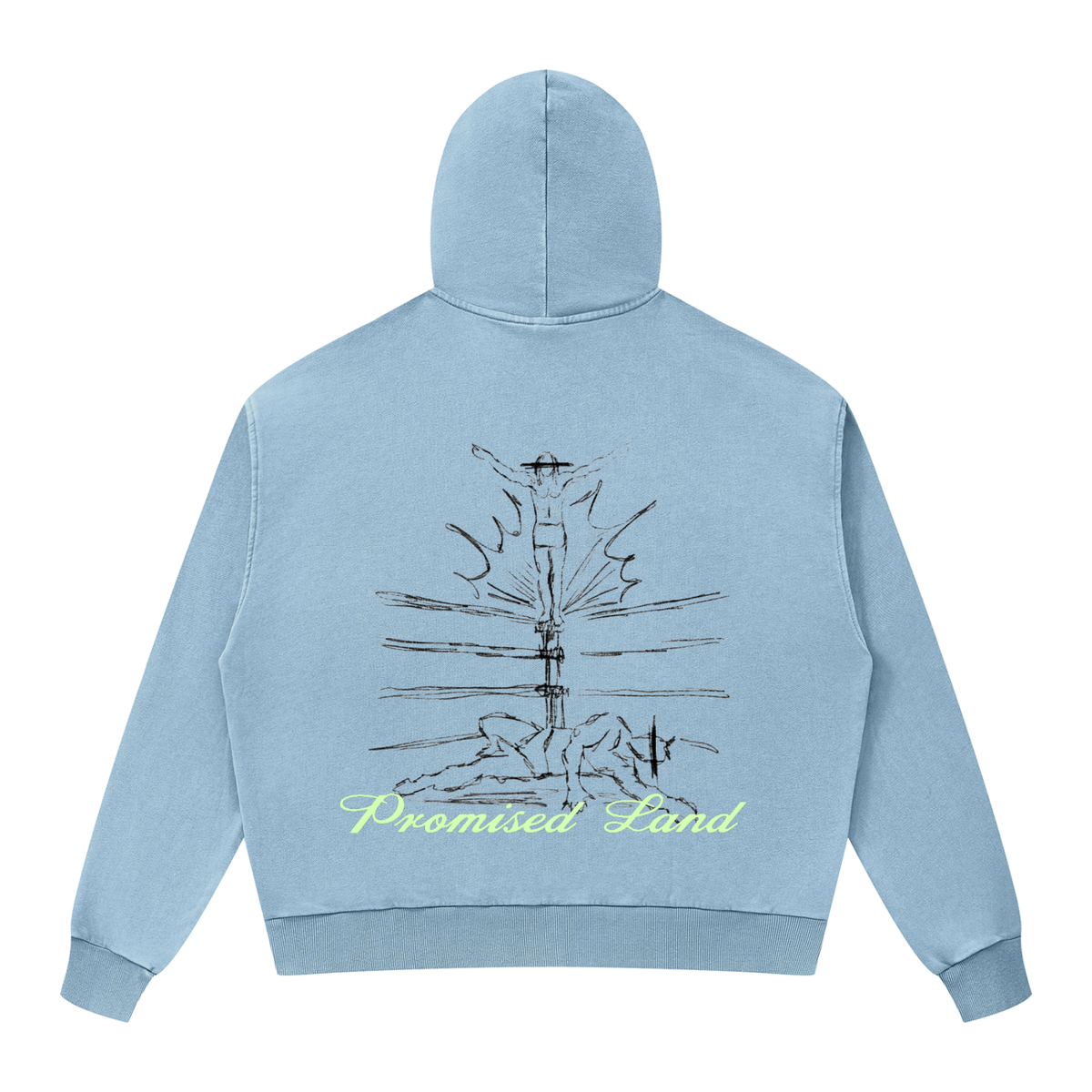 Promised Land Jesus Won Mineral Wash Boxy Full Zip Hoodie