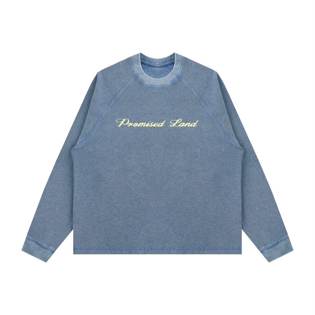 Promised Land Vintage Wash Boxy Waffle Long Sleeve T-Shirt