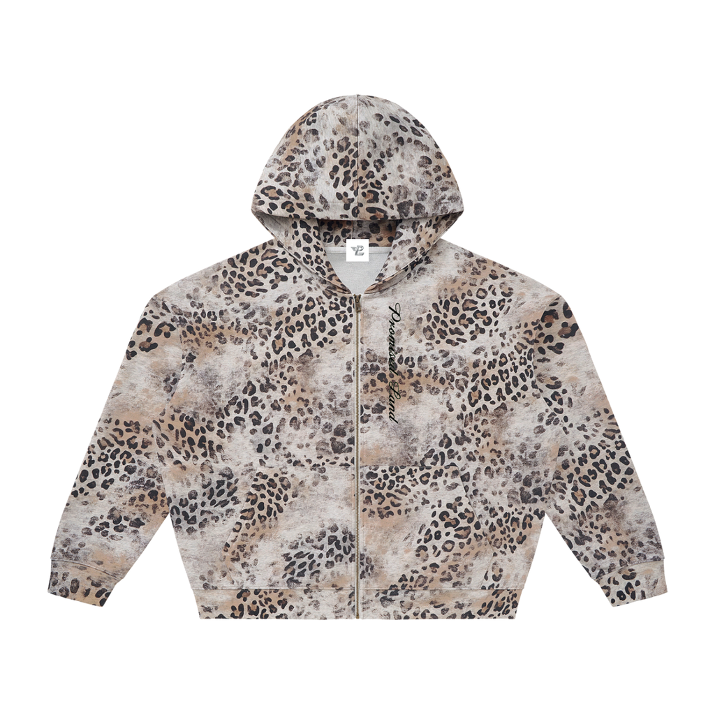 PL Vintage Wash Leopard Full Zip Hoodie