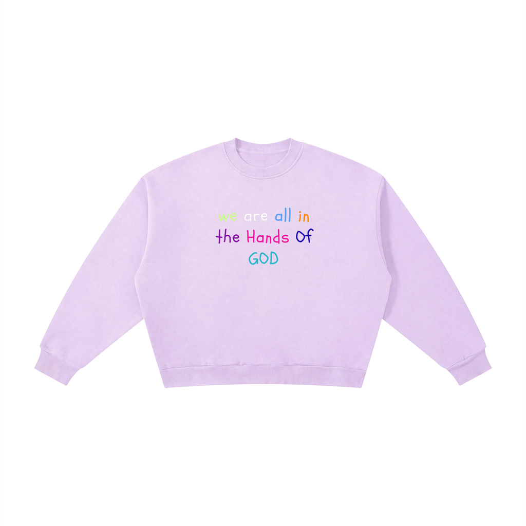 Hands Of God Boxy Fleece Crewneck Sweatshirt