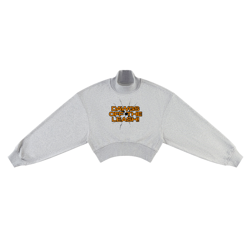 Dawgs Off The Leash Women's Crop Mock Neck Sweatshirt