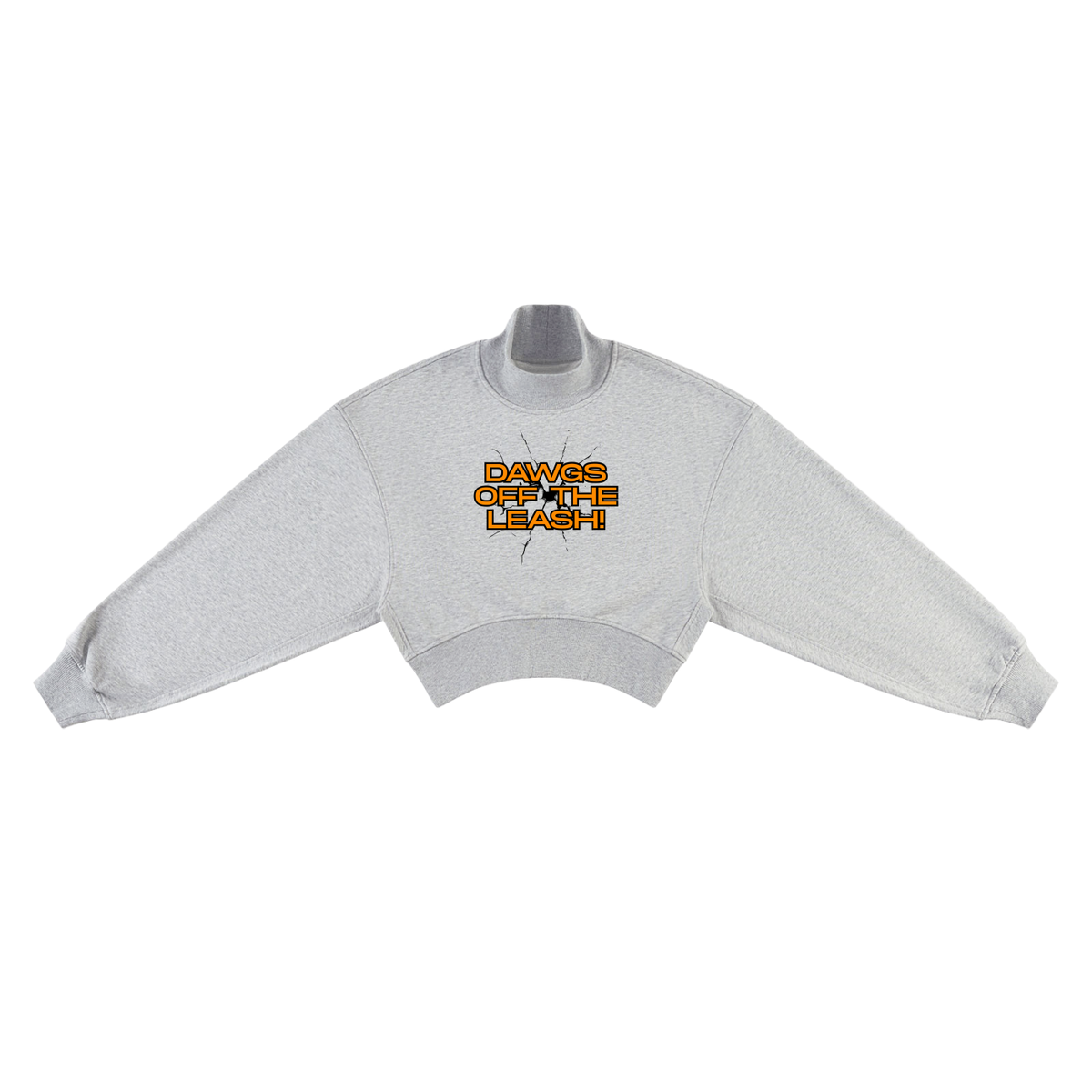Dawgs Off The Leash Women's Crop Mock Neck Sweatshirt